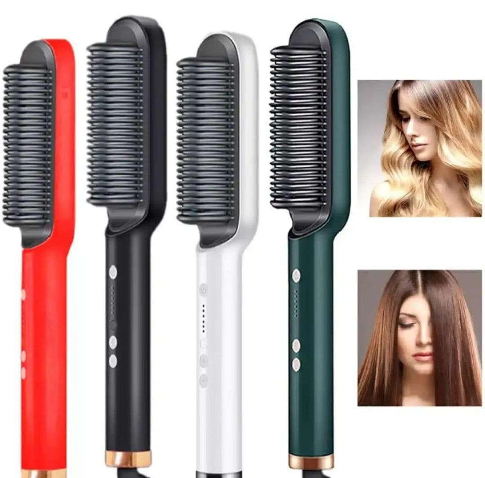 Fast drying hair straightener brush