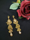 2 Layered Gold Plated Artificial Stones Jhumkas