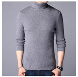 1 Pc Men's Ribbed Plain Highneck