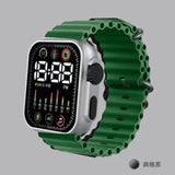 Unisex Waterproof Digital Display Watch - 1 Pc, Square Case with Textured Strap