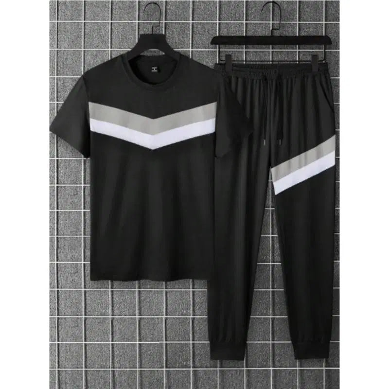 Men's Micro Fabric Plain Track Suit - 2 Pcs Set (Shirt & Trouser) in Black