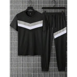 Men's Micro Fabric Plain Track Suit - 2 Pcs Set (Shirt & Trouser) in Black