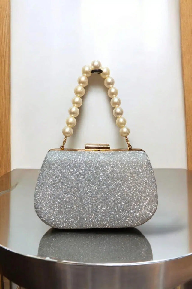 Exquisite Women's Fancy Clutch - 1 Pc in Silver and Golden