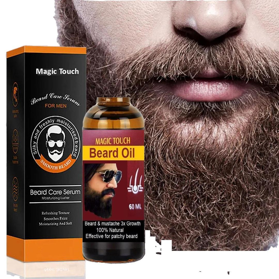 Magic Touch Beard Growth Oil for Men | Beard Growth Guaranteed with Argan 3x faster Growth