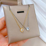 Beaded Design Gold Plated Artificial Stones Pendant