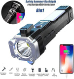 Compact LED Rechargeable Torch - 1 Pc Black
